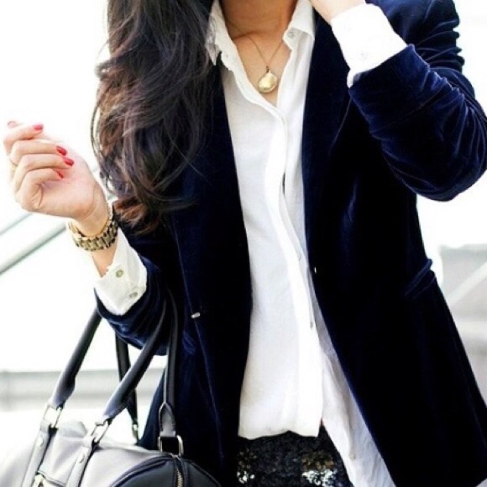 Dark blue Velvet J crew blazer